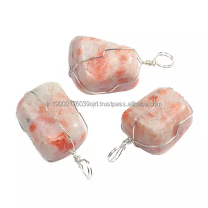 Fil de cuivre et argent enveloppé de pierres précieuses bijoux cristaux de quartz clair tumble cailloux guérison agate tumble pendentif collier - Product Image 4