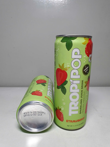 Refresco de melocotón marca TropiPop, lata de 330 ml con vitaminas A, B y C, elaborado con fruta fresca. - Product Image 3