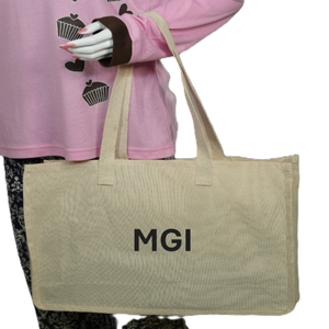 Bolsa de Mano Grande de Lona de Algodón Orgánico al por Mayor, Bolsa de Compras Reutilizable con Cierre y Logotipo Personalizable para Uso Diario - Product Image 6