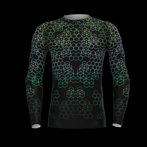 Rashguard personnalisé à manches longues Urf 50, imprimé par transfert thermique, extensible, respirant, séchage rapide, léger, pour hommes, boxe - Product Image 1