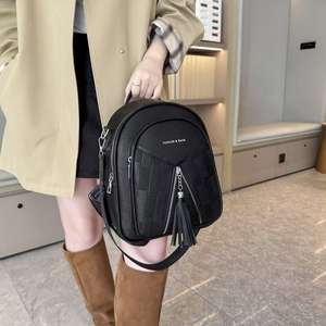 Nouveau sac à dos vintage pour femmes à la mode avec fermeture éclair pour la vie quotidienne, le travail et les trajets domicile-travail, imperméable et résistant à l'usure - Product Image 1