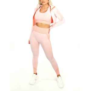 Quick Dry & Breathable Gym Wear Women <b>3</b> Pcs Yoga Set Professional Factory Made Seamless Gym Sports Wear Women Yoga Sets - Product Image 1