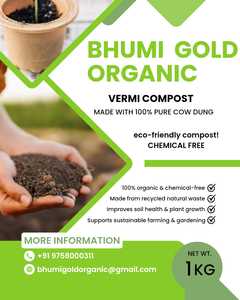 Engrais organique VERMICOMPOST, produit de première qualité, engrais organique vermicomposté pour plantes, vermicompost de haute qualité - Product Image 4