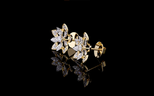 Party <b>Fine</b> Jewelry Elegant Floral Diamond <b>Stud</b> <b>Earrings</b> with Marquise and Round Brilliant Cut for Weddings Luxury daily wear - Product Image 2