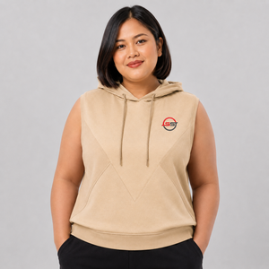 Hoodie sans manches pour femme, tendance, avec logo personnalisé, en molleton de coton doux, respirant, confortable, style streetwear, vente en gros - Product Image 1