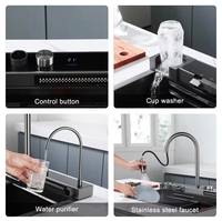 Robinet de cuisine intelligent en acier inoxydable pour évier, eau chaude et froide, avec douchette extractible