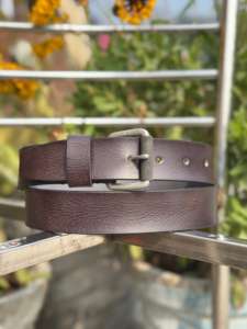 Cinturón de Cuero Genuino Hecho a Mano para Hombre de Primera Calidad con Hebilla de Hierro Bordada, 3.5 cm de Ancho, 120 cm de Largo, Estilo Casual - Product Image 3