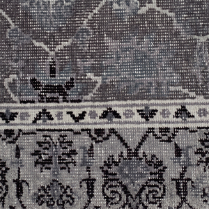 Alfombra Anudada a Mano Negra y Gris Noir Heritage, Alfombra Tradicional con Medallón Desgastado para Sala de Estar, Dormitorio y Hotel - Product Image 3
