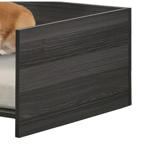 Cama Moderna para Mascotas Esme de 47 Pulgadas, Color Gris Ceniza, Cómoda, con Cojín y Compartimento de Almacenamiento Lateral - Product Image 3
