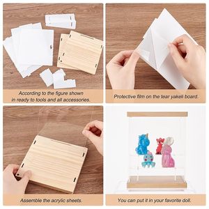 3 Tier Clear Acrylic <b>Display</b> <b>Case</b> for Collectibles with Wooden Base Dustproof Stackable <b>Display</b> Box for Figures Toys Memorabilia - Product Image 4