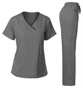 Comfortable Hospital <b>Scrub</b> <b>Sets</b> with Durable Twill Fabric Nurse Medical Work Fig <b>Scrub</b> <b>Set</b> with Short Sleeve Women <b>Scrub</b> <b>Set</b> Top - Product Image 3