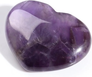 Purple Heart Palm <b>Stone</b> Natural Amethyst 1.8x1.4 Inch Polished Crystal Gemstone for Meditation Gift Home Decor - Product Image 2