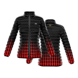 Veste matelassée pour femme en toile imperméable, respirante et coupe-vent avec fermeture éclair, impression numérique personnalisée, automne-hiver - Product Image 1