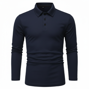 Camisa de Hombre Bordada de Punto, Mezcla de Polialgodón, Manga Larga, Casual, Transpirable, Corte Regular, Semi-Formal, Superventas - Product Image 3