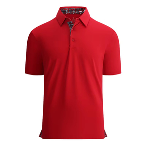 เสื้อโปโลแขนสั้นผู้ชาย สีพื้น ทรงปกติ ดีไซน์ลำลอง ผ้าถัก สีน้ำเงิน - Product Image 3