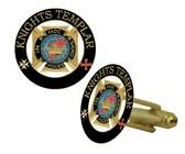 Regalia maçonniques - Boutons de manchette franc-maçon. Tons argentés avec émail noir, symbole maçonnique de carré et de compas découpé - Product Image 3