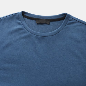 T-shirt homme bleu, blanc et rouge à blocs de couleur, manches courtes, col rond, décontracté, été, streetwear moderne, en coton, logo personnalisé - Product Image 6
