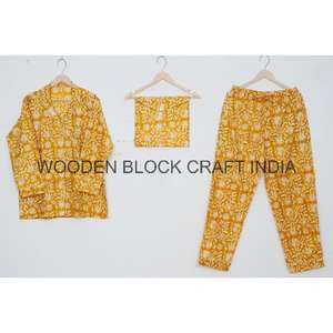 Ensemble de pyjama imprimé floral de haute qualité pour femmes, robe de nuit en coton doux, tenue de demoiselle d'honneur, pyjama en coton pour soirée - Product Image 2