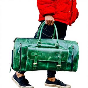 OEM personnalisé de haute qualité en cuir véritable de buffle vintage léger sac de sport longue durée polochon de voyage stockage de voyage - Product Image 5