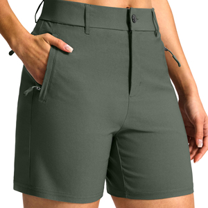 Shorts de golf respirants pour femmes, haute qualité, dernière conception, taille haute boutonnée, pour activités estivales en extérieur - Product Image 1