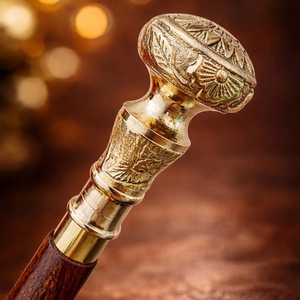 Bastones de Madera Natural Ecológicos con Mango de Latón Pulido, Estilo Rústico Moderno, Ideales para Regalo - Product Image 1