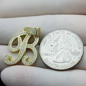 Pendentif exclusif en forme de lettre B, serti de diamants Moissanite, sans chaîne, en argent sterling 925, style Iced Out, cadeau d'anniversaire - Product Image 6