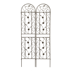 Set di 2 tralicci da giardino in metallo 220x50 cm, marrone, antiruggine, supporto per piante rampicanti da esterno - Product Image 4