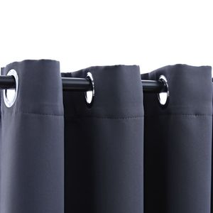 Tessuto antracite 37 "x 95" tende oscuranti con anelli Set 2 pezzi - Product Image 3