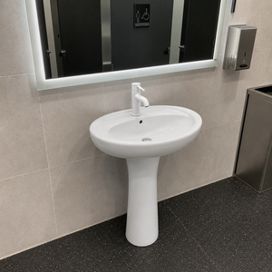 Évier en granit sur pied moderne Capri 12L, facile à nettoyer, pour hôpital, hôtel, centre commercial, bureau, salle de bain, appartement, villa, avec drain, garantie 5 ans - Product Image 4