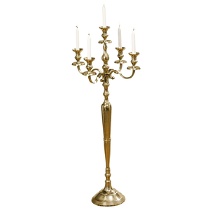 Candelabro Romántico de Aluminio Dorado de 5 Brazos, Centro de Mesa Decorativo para Bodas y San Valentín al Precio Más Bajo - Product Image 2