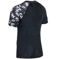 T-shirt de fitness à manches courtes pour homme, respirant, séchage rapide, léger, extensible, tissu en spandex/polyester, coutures durables