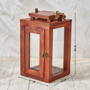 Portavelas de Metal y Madera Rústica para Decoración de Mesa en Casa, Jardín o Estilo Rústico - Product Image 3
