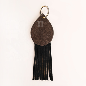 Genuine Cowhide Leather <b>Key</b> <b>Chain</b> Western Cowgirl Tooling Tassel Keyring - Product Image 2