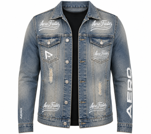 Veste en jean personnalisée pour homme, coupe ajustée décontractée, effet délavé et vieilli, design à patchs, col rabattu, manches classiques, streetwear printemps - Product Image 2