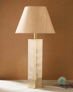 Contemporary Brass Table Lamp With Gold Mosaic Design E27 Base Decorative <b>Lighting</b> - Product Image 1