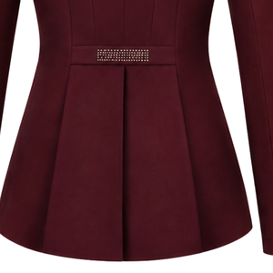 Custom <b>Burgundy</b> <b>Women</b> Horse Riding Double Breasted Tailored Slim Fit Long Sleeve Formal Business Office Printed Eco-Friendly - Product Image 5