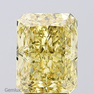Diamante de Laboratorio Radiante Amarillo Intenso de 2.5 Quilates |   Piedra Suelta Amarilla de Lujo con Certificación IGI |   Diamante con Claridad VS para Joyería Personalizada - Product Image 1
