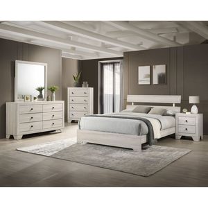 Cassettiera Rustica a Sei Cassetti, 1 Pezzo, Finitura Marrone Bianco Sbiancato, Mobili per Camera da Letto in Legno - Product Image 5