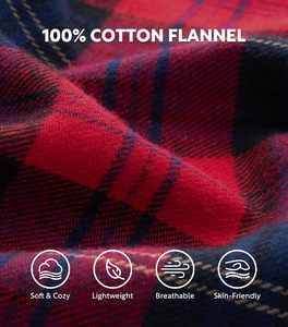 Ensemble de pyjama en flanelle 100% coton ultra-doux pour homme, motif écossais classique, luxe et confort, avec poches spacieuses, respirant, pour l'hiver - Product Image 2
