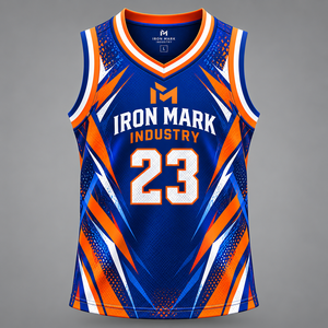 เสื้อบาสเก็ตบอล IRON MARK INDUSTRY แบบยูนิเซ็กซ์ คอวี แขนกุด ระบายอากาศได้ดีด้วยผ้าตาข่าย 23 ชั้น น้ำหนัก 460 กรัม ชุดยูนิฟอร์มสำหรับผู้ใหญ่ ใส่ได้ทุกฤดู - Product Image 2
