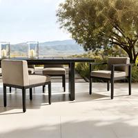 Ensemble de salle à manger d'extérieur en aluminium de la collection Designer, table et chaises de jardin modernes et contemporaines pour villa