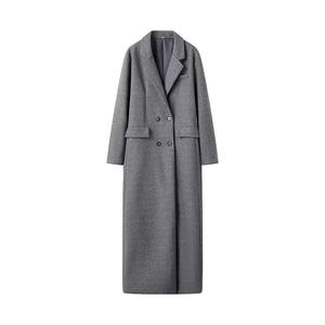 Abrigo Largo de Lana para Mujer Talla Grande, Invierno, Manga Larga, Cuello en V, Estampado, Ropa Exterior Formal, Forrado de Piel - Product Image 1