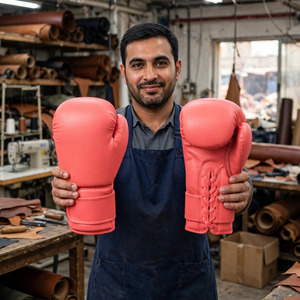 Driftwear Impex Custom OEM/ODM Coral Pink Lace Boxing Gloves 10oz 12oz 14oz 16oz Custom Logo <b>Synthetic</b> <b>Leather</b> Training Gloves - Product Image 2