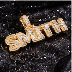 Trendy Hip Hop Custom 10k Rose Gold Iced Block Letter <b>Initial</b> Name Lab Grown Diamond Charms Luxury Pendant <b>Necklace</b>-Party Gifts - Product Image 2