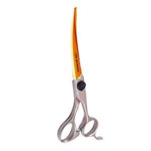 Top Quality 6.5-Inch Curved Pet Grooming <b>Scissors</b> Professional Animal Hair Cutting Shears with Sand Color Handle - Product Image 1
