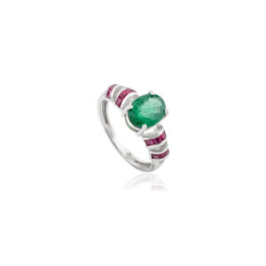 May Birthstone <b>Emerald</b> & Ruby Tapered Dome 925 Sterling <b>Silver</b> <b>Ring</b> Direct Factory Made Wholesale Price Low MOQ - Product Image 1