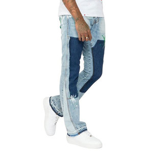 Jeans en denim slim pour homme, style vintage tendance, qualité supérieure, décontracté, denim délavé - Product Image 1