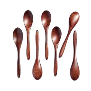 ทัพพีไม้ธรรมชาติรักษ์โลก ไม่ติดข้าว ช้อนตักข้าวไม้ ด้ามจับสั้น - Product Image 3