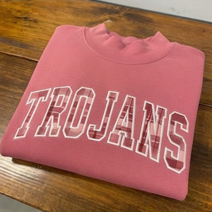 <b>Women's</b> <b>Black</b> Crew Neck Sweatshirt Trojans Letter Print Long Sleeve <b>Fleece</b> Custom Wholesale <b>Women</b> Mock Neck Sweatshirt Vintage - Product Image 4