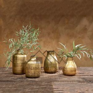 Jarrones antiguos de latón y hierro metálico para decoración de sala de estar, floreros de mesa de metal superventas de La India 2025, superventas - Product Image 4
